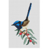 Superb Blue Fairy Wren cross stitch kit by Maureen Maguire.